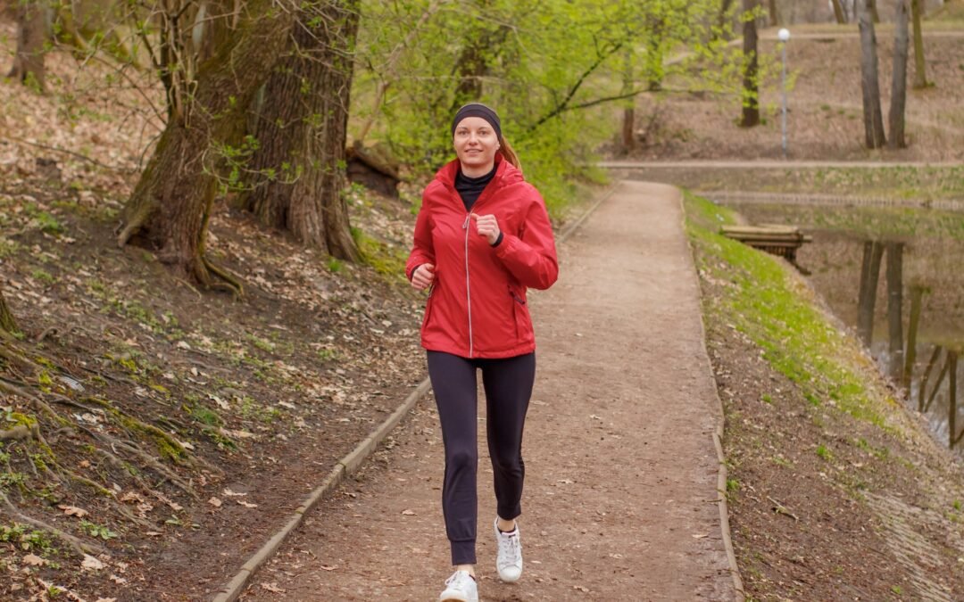 woman jogging at park